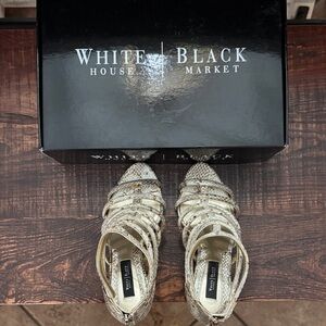 White House Black Market Strappy Heels - Beige